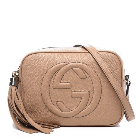 gucci pebbled calfskin small soho disco bag rose beige|Gucci Soho Disco Leather Small Rose Beige in Pebbled Calfskin .